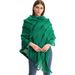 Unisex Women's solid color hooded sweater knitted pullover cape cape_viptrois.com