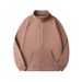 Unisex Fleece Zip-Up Jacket – 400g Thermal Lined Winter Coat With Stand Collar (Navy/Black/Heather Gray/Taupe) Minimalist Style (M-2XL)_viptrois.com