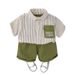 Children's New Short Sleeve 2025 Baby Summer Thin Shirt Two Piece Set Handsome_viptrois.com