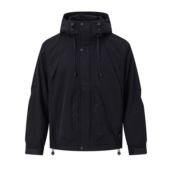 UNF Windproof Warm Cleanfit Structure Split Splicing Loose Hooded Jacket Thickened Cotton Coat For Men Autumn Winter_viptrois.com