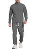 "Men's Stand-Up Collar Sweatshirt & Trousers Set – Jacquard Textured Casual Outfit, Long Sleeve & Relaxed Fit For Outdoor & Sports"_viptrois.com