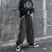 Men's Clothing Overalls Men's Autumn Straight Loose Wide Leg Casual Trousers Drawstring Pants_viptrois.com