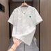 Men's Clothing Men's Casual T-Shirt Style Summer Trendy Fashion Lucky Tie Dye Leaf Embroidery Short Sleeve For Formal & Casual_viptrois.com