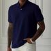 Men's Clothing Men's Solid Color Lapel Front Button Short Sleeve Simple Polo Shirt Casual Daily_viptrois.com