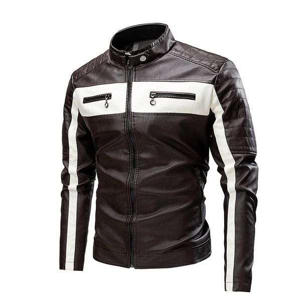 Autumn And Winter Large Size Men's Jacket Casual Leather Jacket Men's Large Size Jacket Leather Jacket_viptrois.com