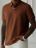 Men's Clothing Men's Solid Color Lapel Front Button Short Sleeved Shirt Casual Daily_viptrois.com