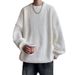 Unisex Oversized Knit Sweater – Minimalist Crewneck Pullover, Soft Polyester Winter Essential (M-2XL, )_viptrois.com