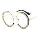 Hot Selling Sunglasses For Women With Diamonds, Exaggerated European And American Personality, Round Frame Trendy Sunglasses With UV Protection_viptrois.com