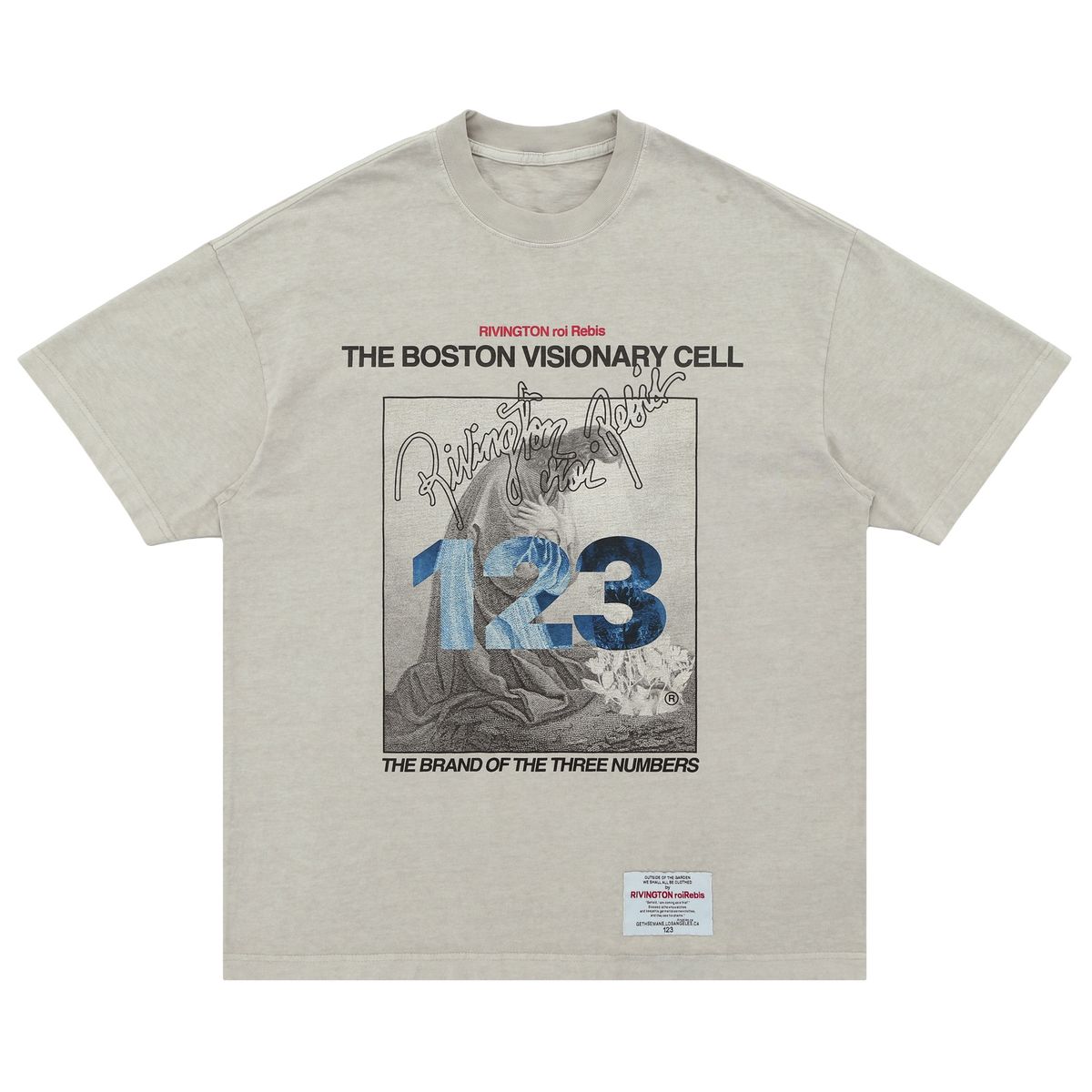 2025 Letter Number Print Round Neck Washed Loose Short Sleeve Trendy Brand Unisex_viptrois.com