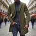 Men's Clothing Military Green Wool-Blend Peacoat – Slim Fit Casual Overcoat For Men (S-XXL)_viptrois.com