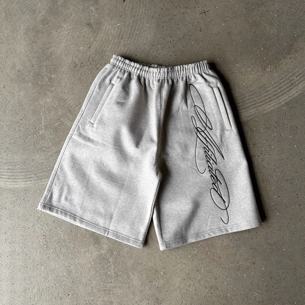 Men's Clothing Y2k High Street Trend Brand Letter Embroidery Casual Loose Wide Leg Pants Shorts Shorts Men And Women_viptrois.com