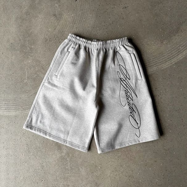 Men's Clothing Y2k High Street Trend Brand Letter Embroidery Casual Loose Wide Leg Pants Shorts Shorts Men And Women_viptrois.com