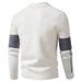 Men's Fashion Knit Sweater, Oversized Crewneck Long Sleeve Pullover, Modal-Spandex Blend, Thickened Casual Thermal Top (White/Gray/Black)_viptrois.com