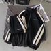 Men's Trendy Versatile Two Piece Set Loose Fitting Sweatshirt Long Sleeved Trousers Casual Sportswear For Spring And Autumn_viptrois.com