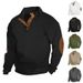 Men's Casual Long Sleeve Knit Sweatshirt With Stand Collar - Lightweight & Breathable For Spring & Fall - Classic Checkered Pattern (S-XXXL)_viptrois.com