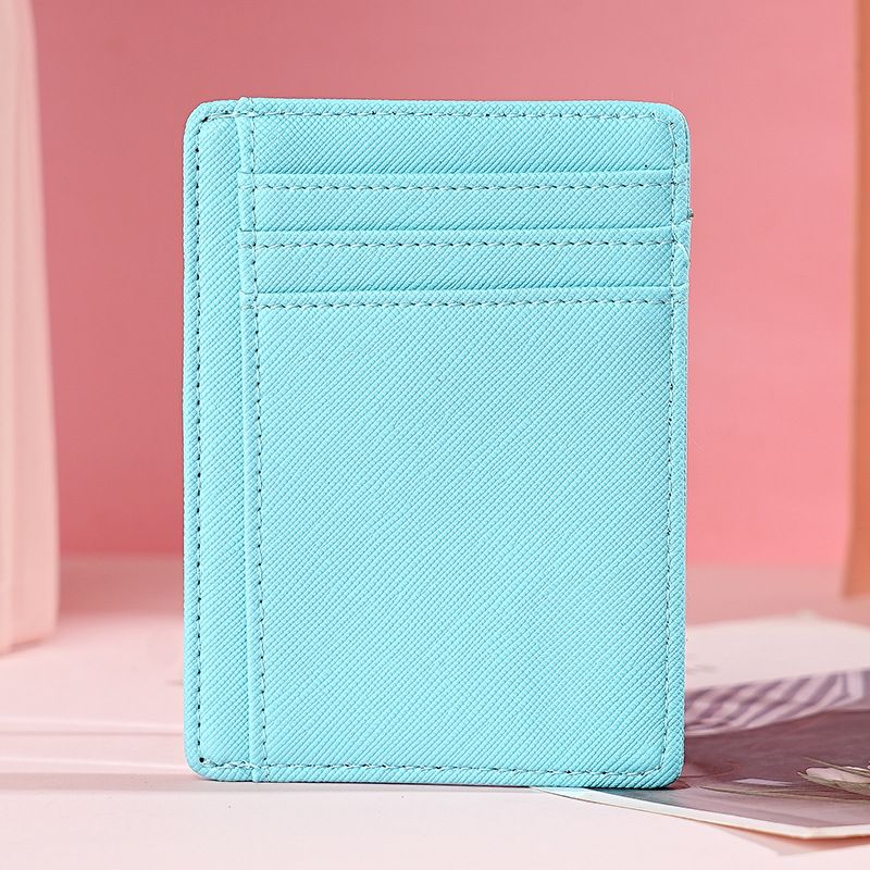 Card Holder Purse Wallets Pu Card Bag Thin Multi-card Simple Card Bag Double-sided Bank Card Cover_viptrois.com