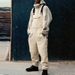 Men's Clothing Pocket Solid Color Lambswool Adjustable Strap Jumpsuit Men's Overalls_viptrois.com