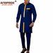 Men's clothing African ethnic solid color cotton men's casual jacket + pants_viptrois.com
