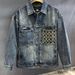Men's Clothing Retro Heavy Embroidery Pocket Washed Denim Jacket Workwear Jacket Men_viptrois.com