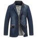 Men's Clothing Denim Suit Jackets Fashion Men's Denim Blazer Jacket – Casual Business Chic Coat In Dark Blue & Classic Blue (M-XXXXL)_viptrois.com