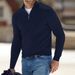 Men's Thickened Knit Sweater – Semi-Turtle Neck Winter Pullover With Machine-Washable Wool Blend (S-XXXL, Wrinkle-Resistant, Slim Fit,Ribbed Hem)_viptrois.com