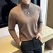 Brushed T-Shirt For Men, And Winter New Half High Collar Solid Color Slim Fit Base Shirt, Cotton Comfortable Casual_viptrois.com