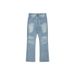 Men's Clothing Ice Blue Washed Jeans Water Ripples Messy Cat Whisker Baggy Style Trousers_viptrois.com