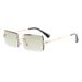 Square Frameless Sunglasses For Women – Trendy Gradient Metal Glasses Fashion Trends_viptrois.com