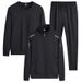 "Men's 3-Piece Casual Sportswear Set - Long Sleeve Tee, Sweatshirt & Joggers (Black, Blue, Gray) - Relaxed Fit For Streetwear & Lounge"_viptrois.com
