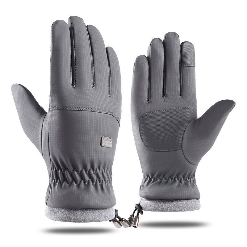 Sports Gloves Skiing Cycling Motorcycle Hiking Winter Warm Gloves Men's Skin Sense Windproof Waterproof Thickened With Wool Cold Touch Screen_viptrois.com