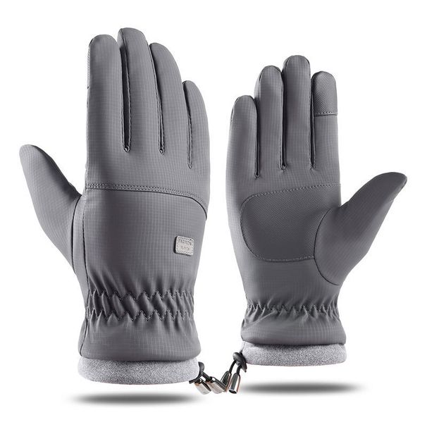 Sports Gloves Skiing Cycling Motorcycle Hiking Winter Warm Gloves Men's Skin Sense Windproof Waterproof Thickened With Wool Cold Touch Screen_viptrois.com