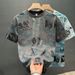 Trendy Niche Rendering Personalized Pattern T-shirt Summer New Trend Design Round Neck Men's Top Short Sleeve_viptrois.com