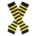 Korean Style Gloves Arm Cosplay Anime Black And White Striped Fingerless Cotton Long Wrist Sleeves_viptrois.com