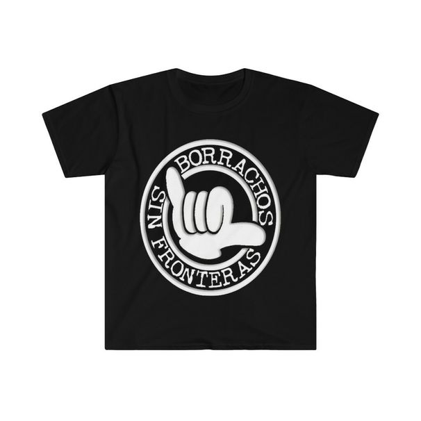 Unisex Soft Cotton 100% Cotton T-shirt Mens Tees Top. Borrachos Sin Fronteras_viptrois.com