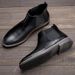 Men's Shoes Autumn New Men's Leather Shoes Slip On Leather Boots Distressed British Business Low Heeled Slip On Shoes Chelsea Boots For Men_viptrois.com