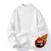 Autumn Winter Fashion Versatile Half Turtleneck Sweater Men's Lined Solid Color One-Piece Fleece Warm Knitted Base Shirt_viptrois.com