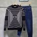 Half High Neck Sweater Men's Autumn And Winter Warm Casual Base Shirt Square Jacquard Knit Sweater_viptrois.com