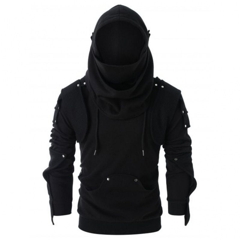 Pure Autumn And Winter New Export Men's Halloween Vintage Masked Rivet Long Sleeve Sweatshirt In Stock W01P80_viptrois.com