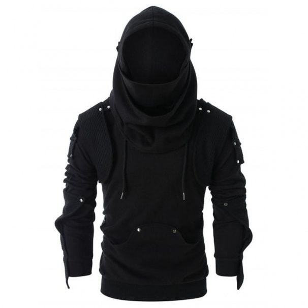 Pure Autumn And Winter New Export Men's Halloween Vintage Masked Rivet Long Sleeve Sweatshirt In Stock W01P80_viptrois.com