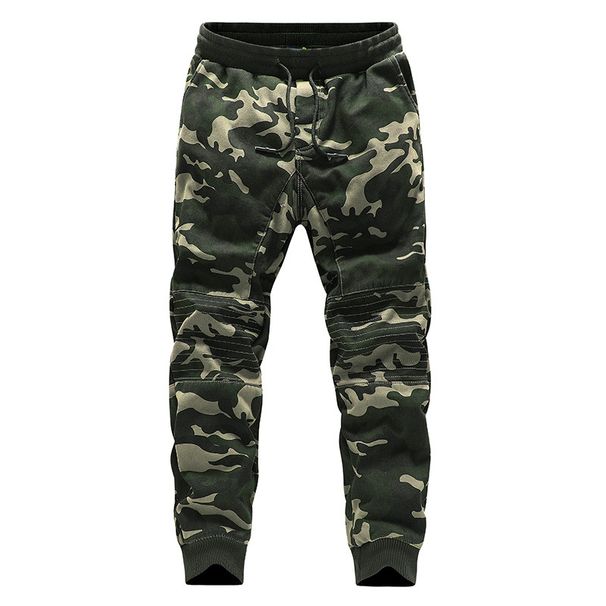 Men's Camouflage Cargo Jogger Pants - Fleece Lined, Washed Cotton, Slim Fit, Casual Streetwear For Winter_viptrois.com