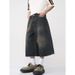 Retro Loose Wide Leg Straight Cropped Jeans Men's Design Hot Selling Denim Pants_viptrois.com