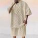 Men's Clothing Checkerboard Spring And Summer Loose Sports Casual Two Piece Suit_viptrois.com