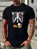 Skeleton Pregnancy Beer Pizza X-Ray Halloween Costume T-Shirt Designer Clothes Casual Breathable Graphic Stylish Streetwear Versatile Fashion_viptrois.com