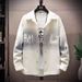 Printed Shirt, Men's Long Sleeved Workwear, Teenage Student Casual Lining, Thin Jacket, Top_viptrois.com