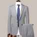 Men's groomsmen, Korean style grooms wedding dresses, business casual, formal, slim, casual suits for men_viptrois.com