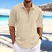 Men's Clothing Spring Summer Men's Pullover Shirt Loose Long Sleeved Casual Home Shirt Youth Fashion For Formal & Casual_viptrois.com
