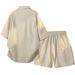 Summer New Style Men's Loose Casual Short Sleeve Shirt And Five Point Pants Set Sports Two Piece Set_viptrois.com