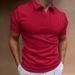 New Polo Shirt High Elasticity V-neck Striped Short Sleeved Men's T-shirt_viptrois.com