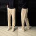 Men's Clothing Cloud Soft Acetate Drape Straight Casual Pants Men's Light Luxury High End Drape Loose Warm Trousers_viptrois.com