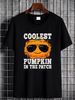 Coolest Pumpkin In The Patch Funny Halloween Boys Teens T-Shirt Top For Everyday Wear Casual Streetwear Designer Clothes Stretched Comfortable Versatile Print Round Neck Short Sleeve Stylish Breathable Soft Slightly Fashion Summer Women_viptrois.com